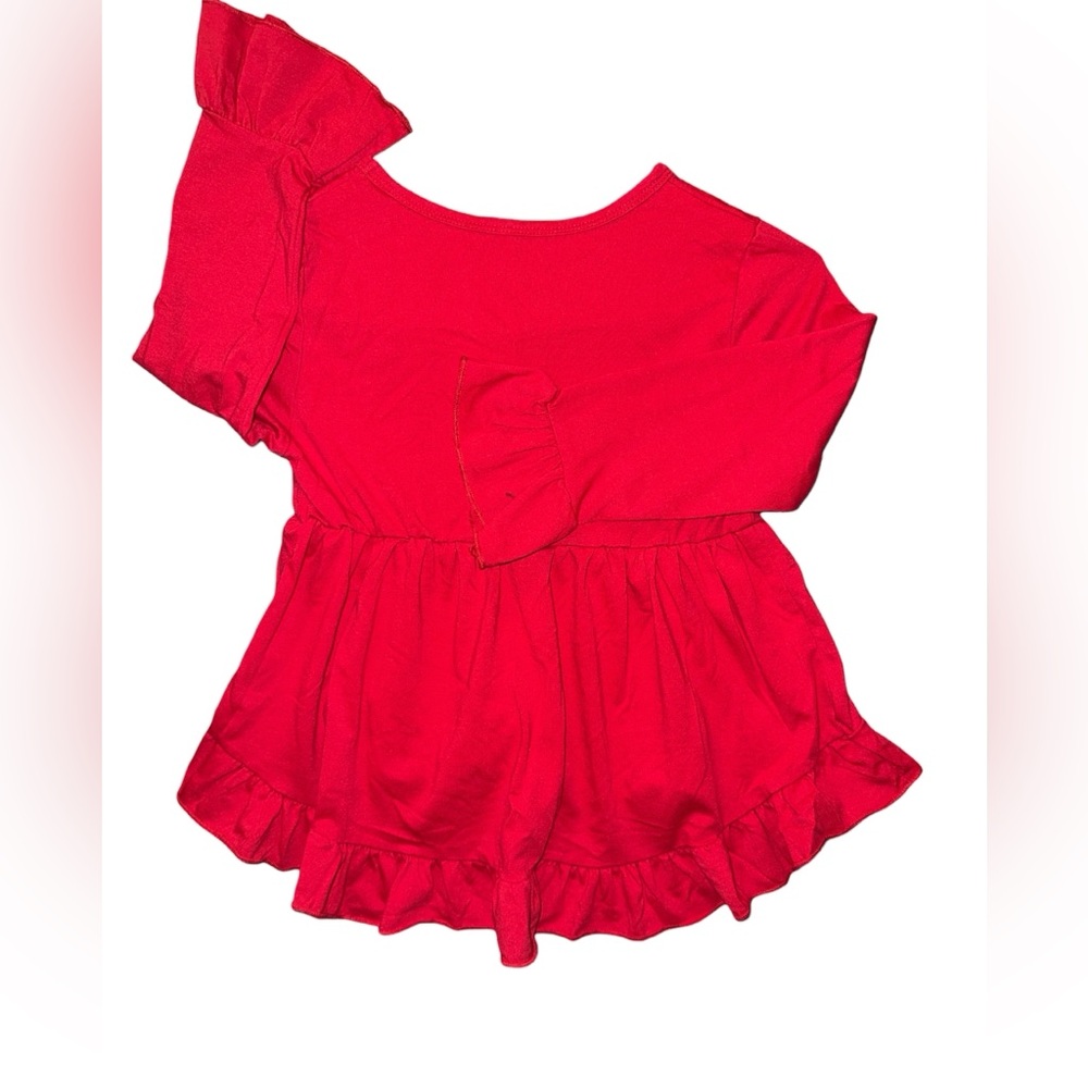 Red Ruffled Kids Top - Picture 2 of 4